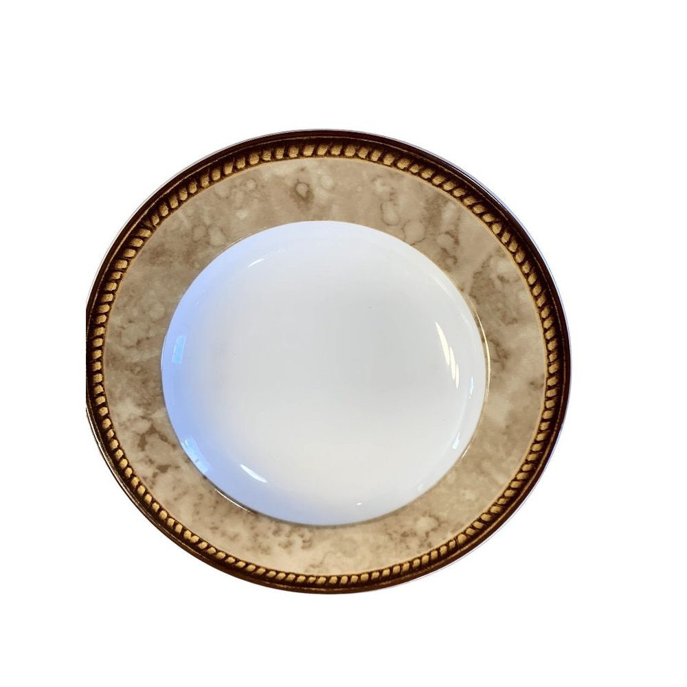 Raymond Waites Block Vintage Pearl Large Rim Rimmed Soup Bowl 9 in Diameter Beig